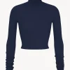 CROPPED FITTED TURTLENECK TOP