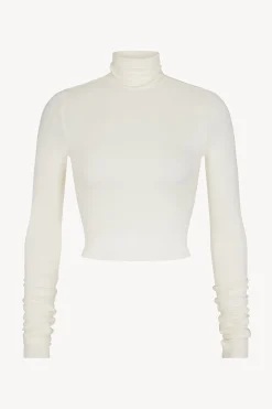 CROPPED FITTED TURTLENECK TOP