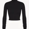 CROPPED FITTED TURTLENECK TOP