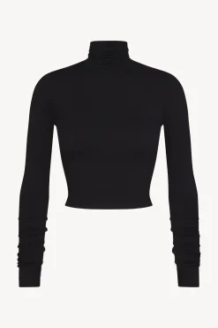 CROPPED FITTED TURTLENECK TOP