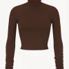 CROPPED FITTED TURTLENECK TOP