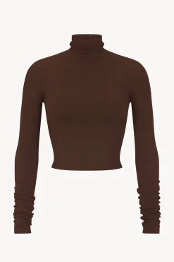 CROPPED FITTED TURTLENECK TOP