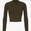 CROPPED FITTED TURTLENECK TOP