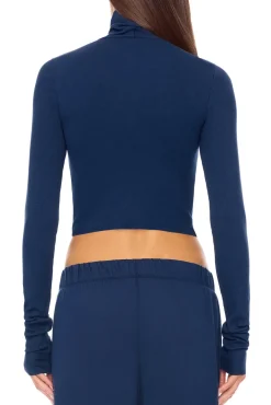 CROPPED FITTED TURTLENECK TOP