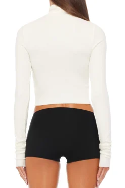 CROPPED FITTED TURTLENECK TOP
