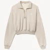 CROPPED HALF-ZIP SWEATSHIRT