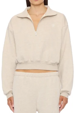 CROPPED HALF-ZIP SWEATSHIRT