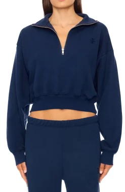 CROPPED HALF-ZIP SWEATSHIRT