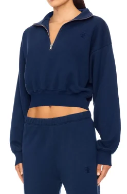 CROPPED HALF-ZIP SWEATSHIRT