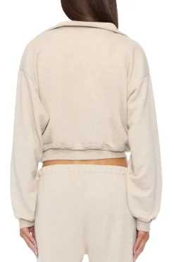 CROPPED HALF-ZIP SWEATSHIRT