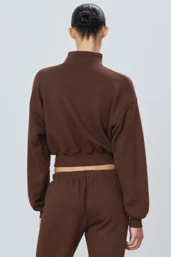 CROPPED HALF-ZIP SWEATSHIRT