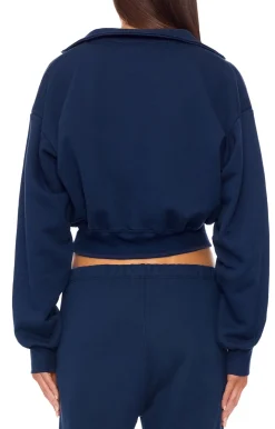 CROPPED HALF-ZIP SWEATSHIRT