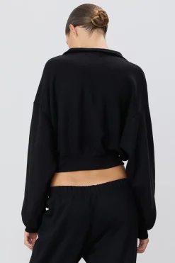 CROPPED HALF-ZIP SWEATSHIRT