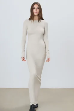 LONG SLEEVE CREWNECK MAXI DRESS