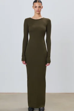 LONG SLEEVE CREWNECK MAXI DRESS