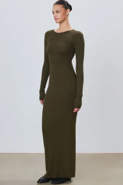 LONG SLEEVE CREWNECK MAXI DRESS
