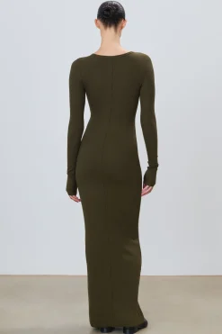 LONG SLEEVE CREWNECK MAXI DRESS