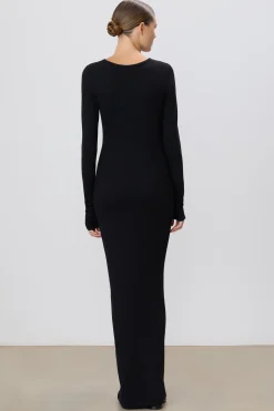 LONG SLEEVE CREWNECK MAXI DRESS