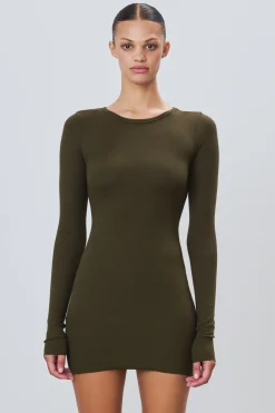 LONG SLEEVE CREWNECK MINI DRESS