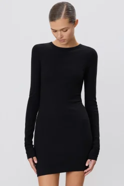 LONG SLEEVE CREWNECK MINI DRESS