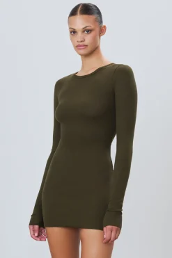 LONG SLEEVE CREWNECK MINI DRESS