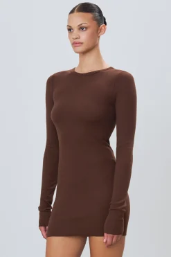 LONG SLEEVE CREWNECK MINI DRESS