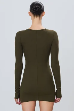 LONG SLEEVE CREWNECK MINI DRESS