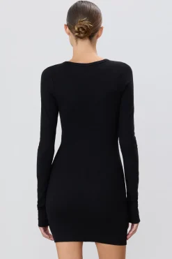 LONG SLEEVE CREWNECK MINI DRESS