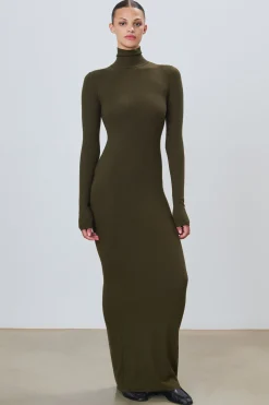 LONG SLEEVE TURTLENECK MAXI DRESS
