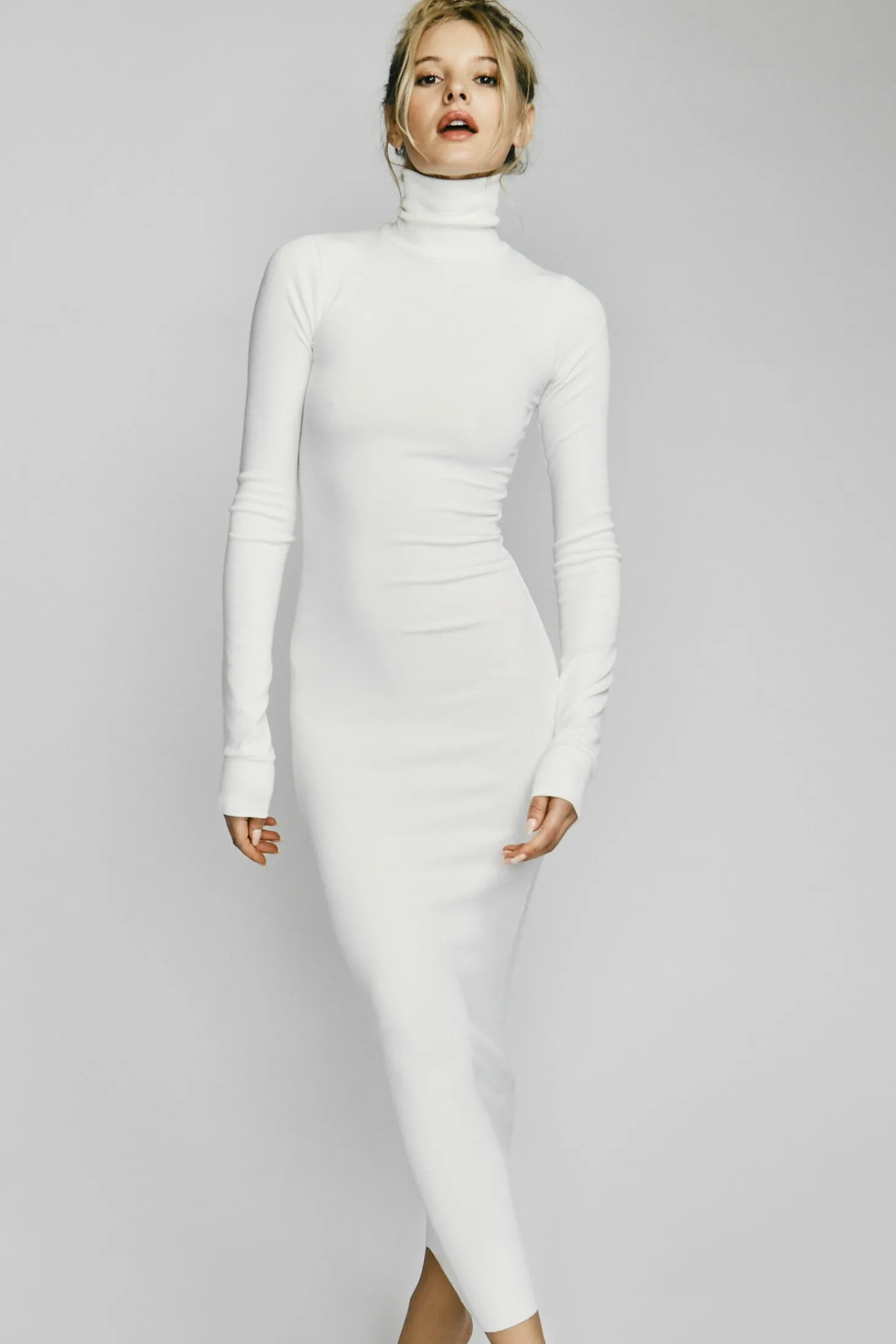 LONG SLEEVE TURTLENECK MAXI DRESS
