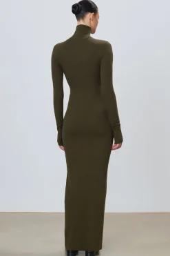 LONG SLEEVE TURTLENECK MAXI DRESS