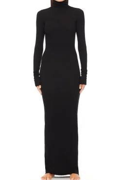 LONG SLEEVE TURTLENECK MAXI DRESS