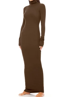 LONG SLEEVE TURTLENECK MAXI DRESS