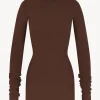 LONG SLEEVE TURTLENECK MINI DRESS