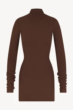 LONG SLEEVE TURTLENECK MINI DRESS