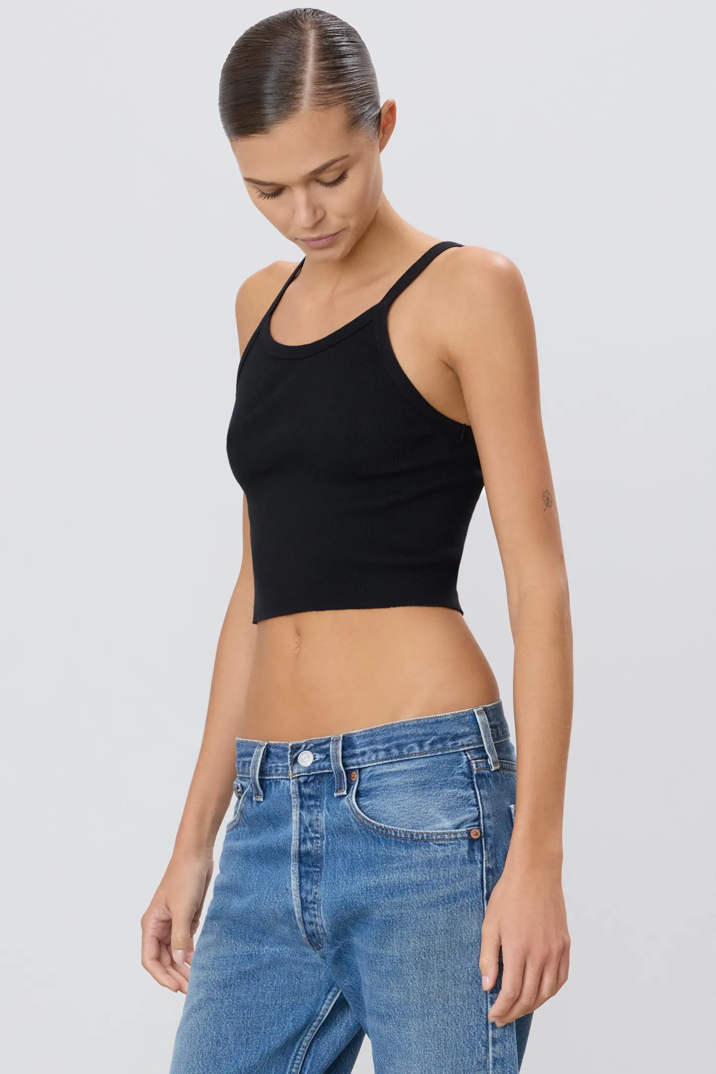 The Cropped Rib Tank by ÉTERNE